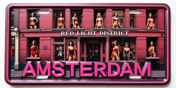 L-007 Amsterdam Red Light District Souvenir Plate