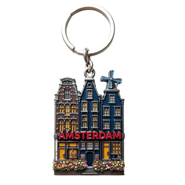 K-005 Amsterdam Windmill House Keychain