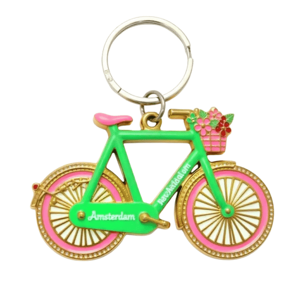 K-0020 Bicycle Flower Keychain